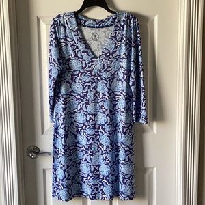 Banana Boat 3/4 sleeve Blue & White dress